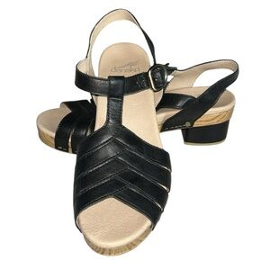 Dansko Black Leather Sandals